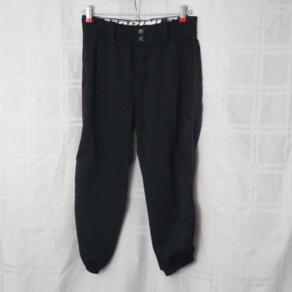 EvoShield Softball Pants: Black with burgundy piping: Women's M
